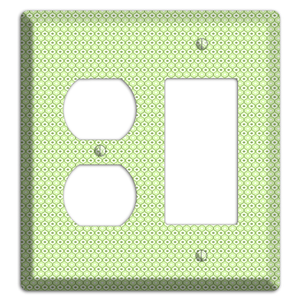 Multi Green Tiny Double Scallop Duplex / Rocker Wallplate