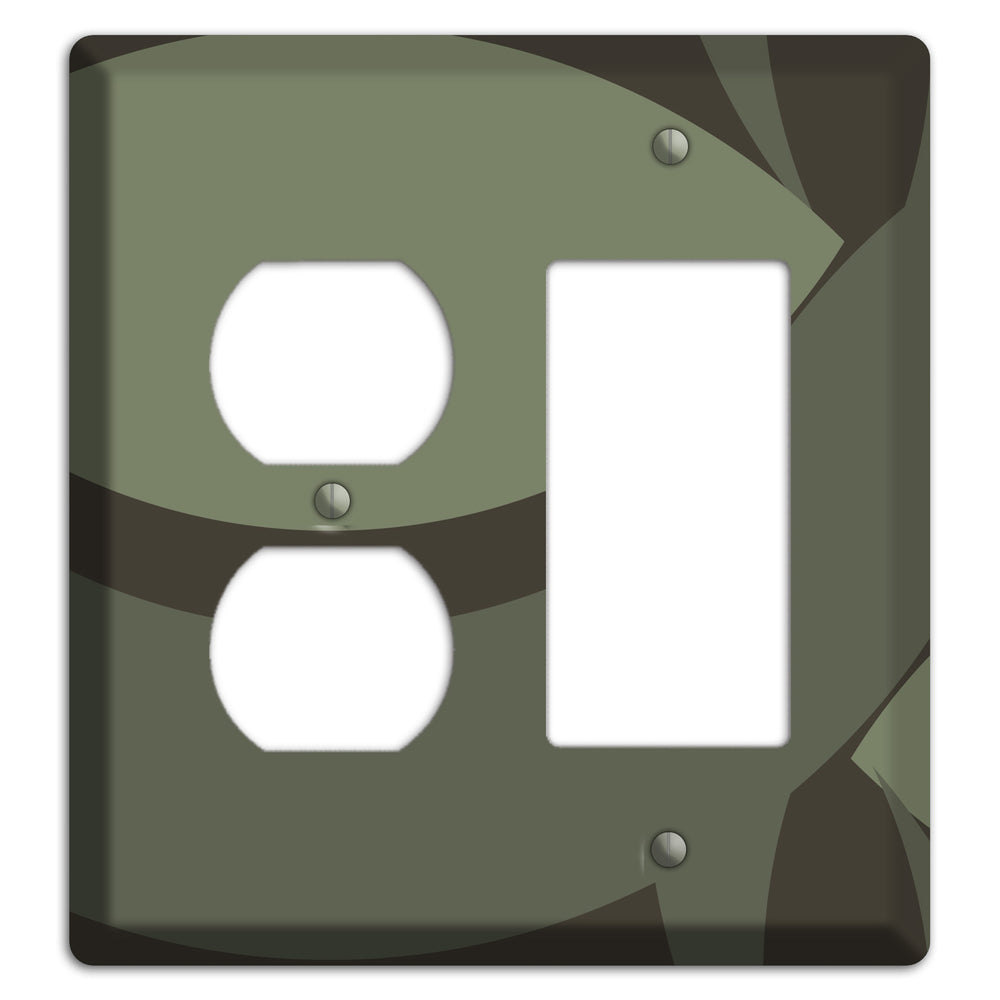 Olive Abstract Duplex / Rocker Wallplate