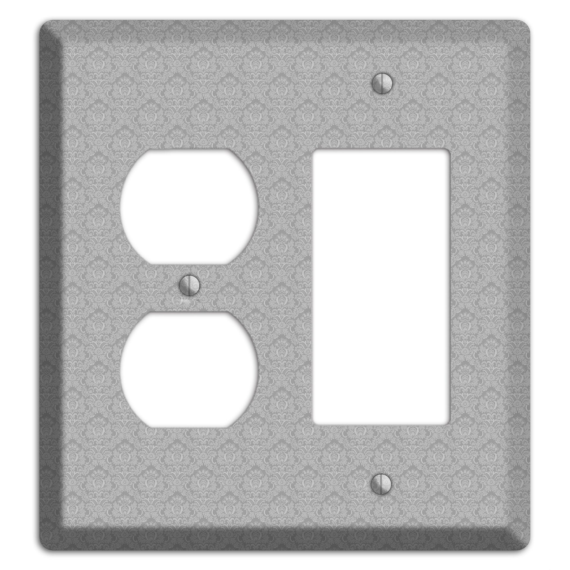 Light Grey Cartouche Duplex / Rocker Wallplate