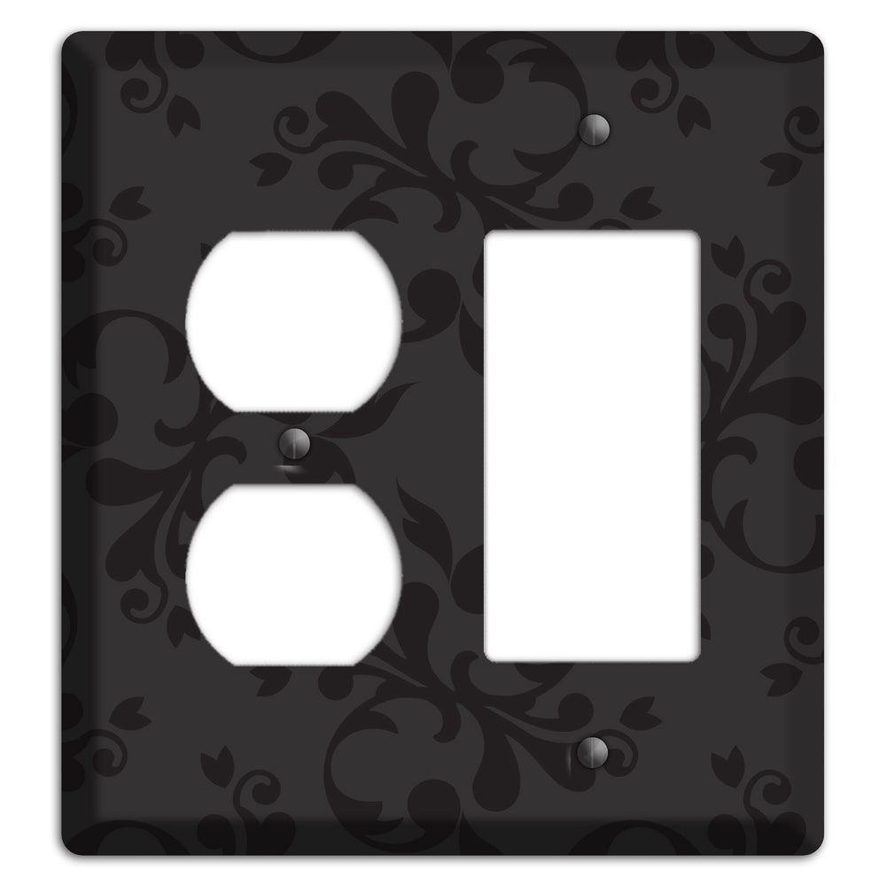 Black Victorian Toile Duplex / Rocker Wallplate