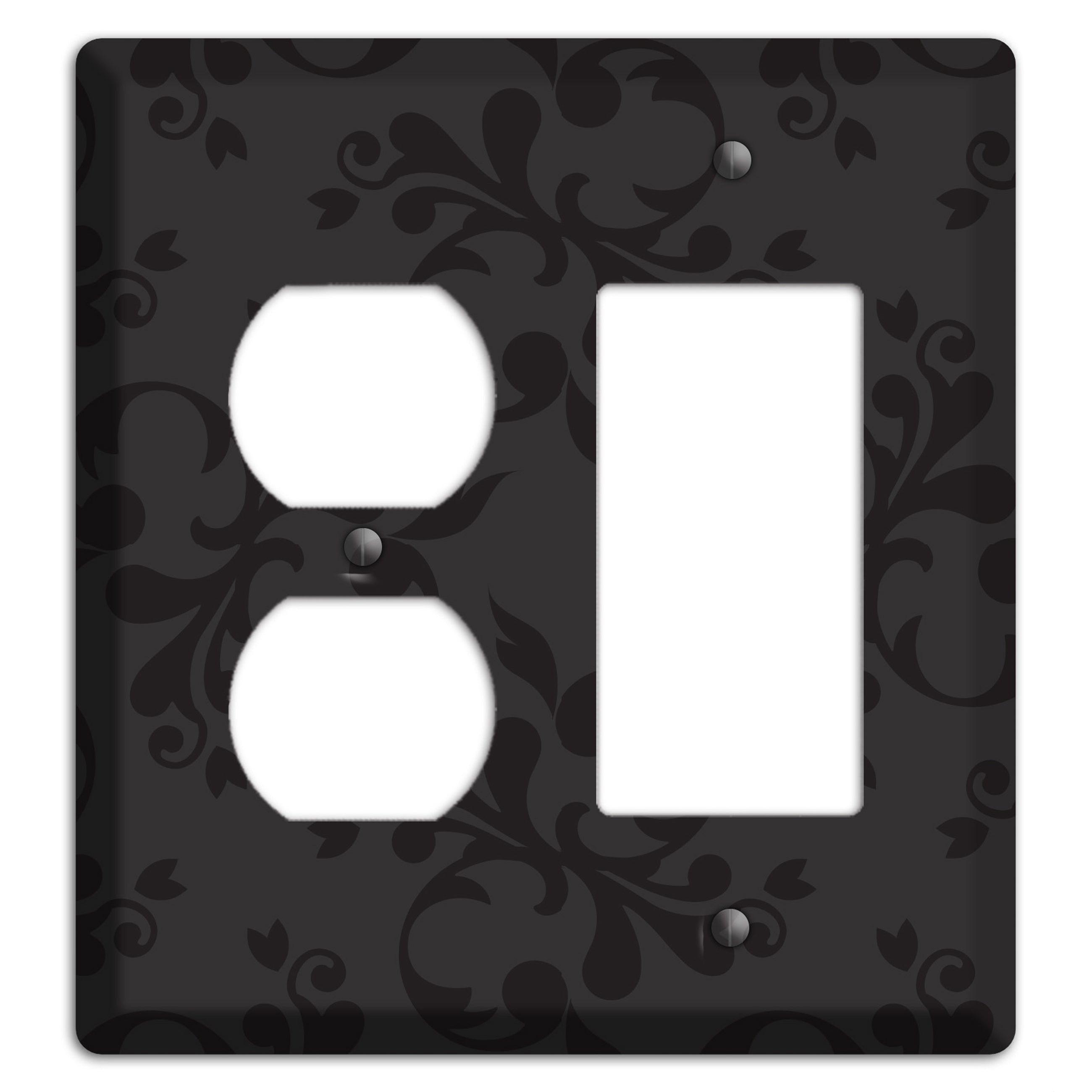 Black Victorian Toile Duplex / Rocker Wallplate