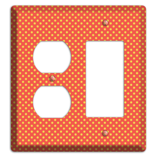 Orange Multi Tiny Polka Dots Duplex / Rocker Wallplate