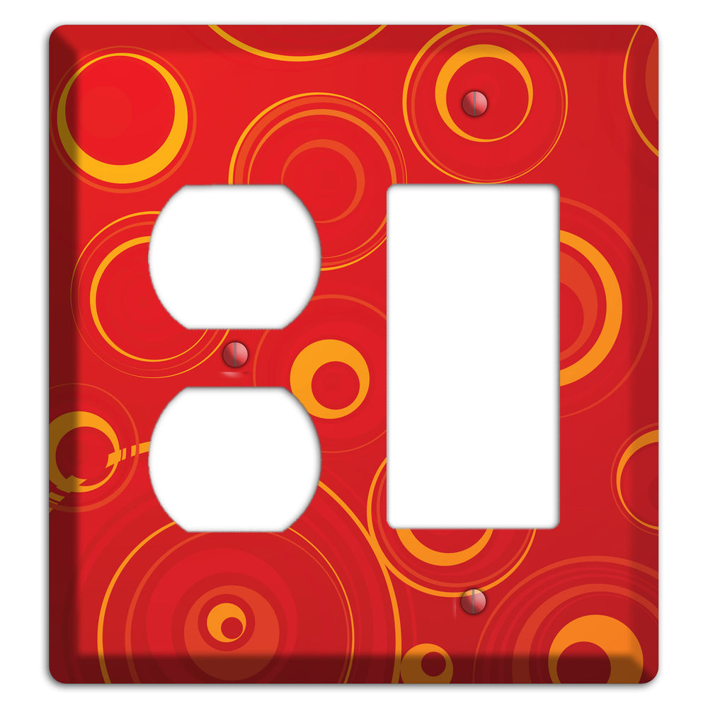 Red Circles Duplex / Rocker Wallplate