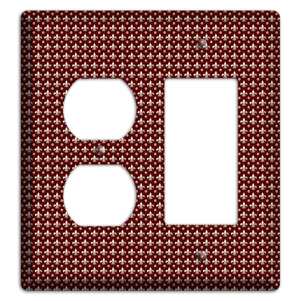 Brown Fleur de Lis Duplex / Rocker Wallplate