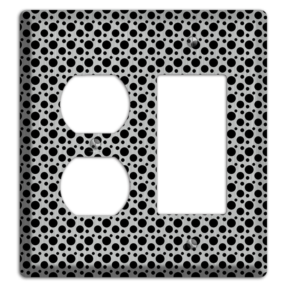 Small and Tiny Polka Dots Stainless Steel Duplex / Rocker Wallplate