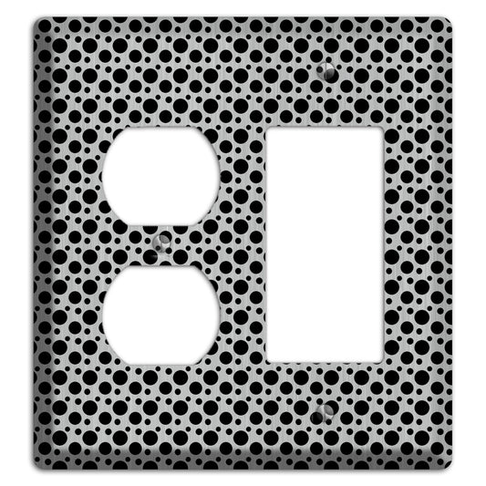 Small and Tiny Polka Dots Stainless Duplex / Rocker Wallplate