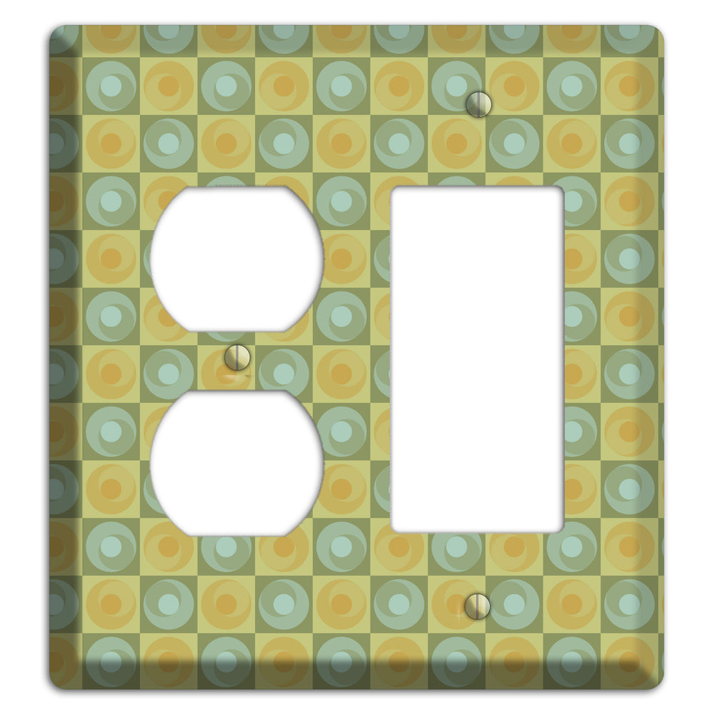 Green and Yellow Squares Duplex / Rocker Wallplate