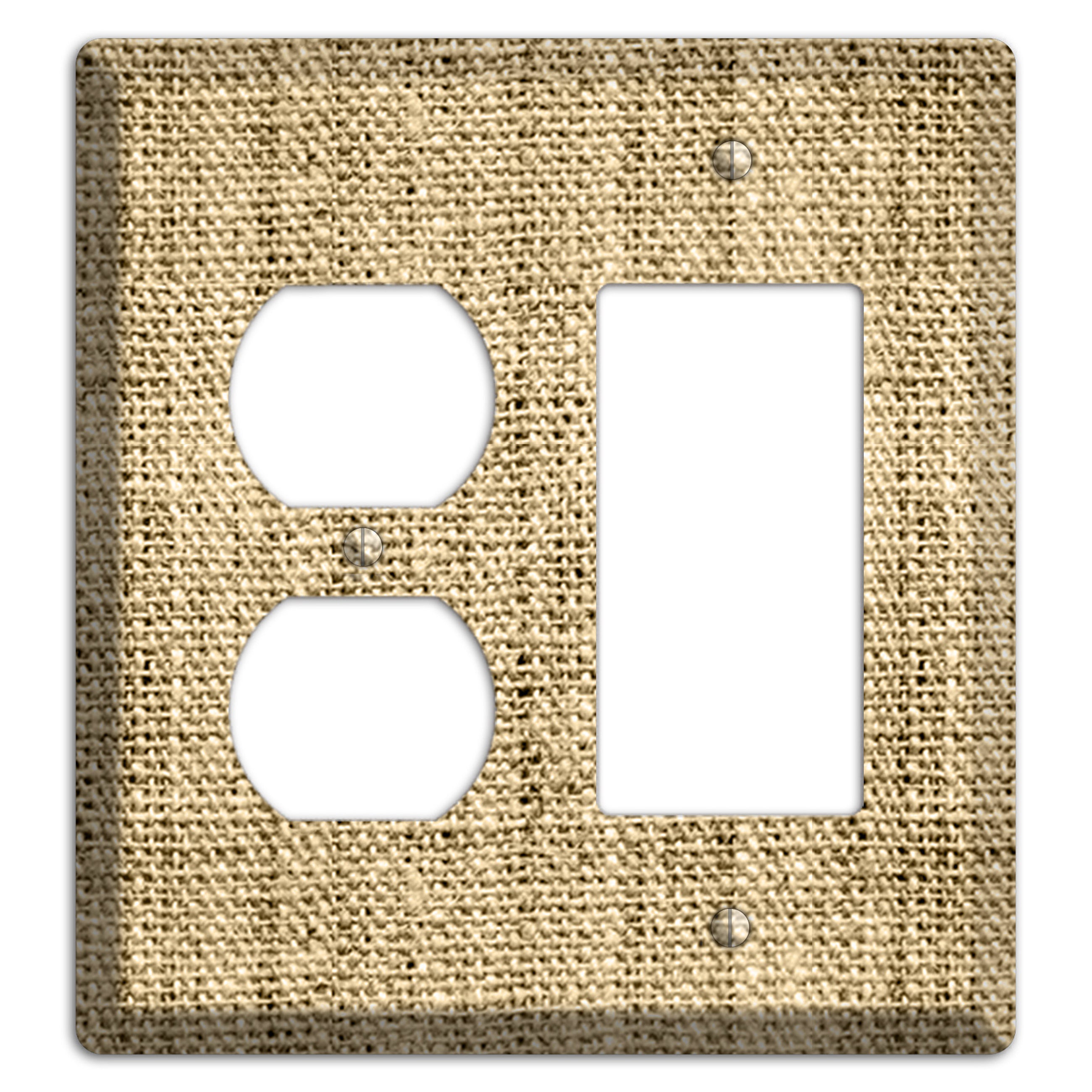 Indian Khaki Burlap Duplex / Rocker Wallplate