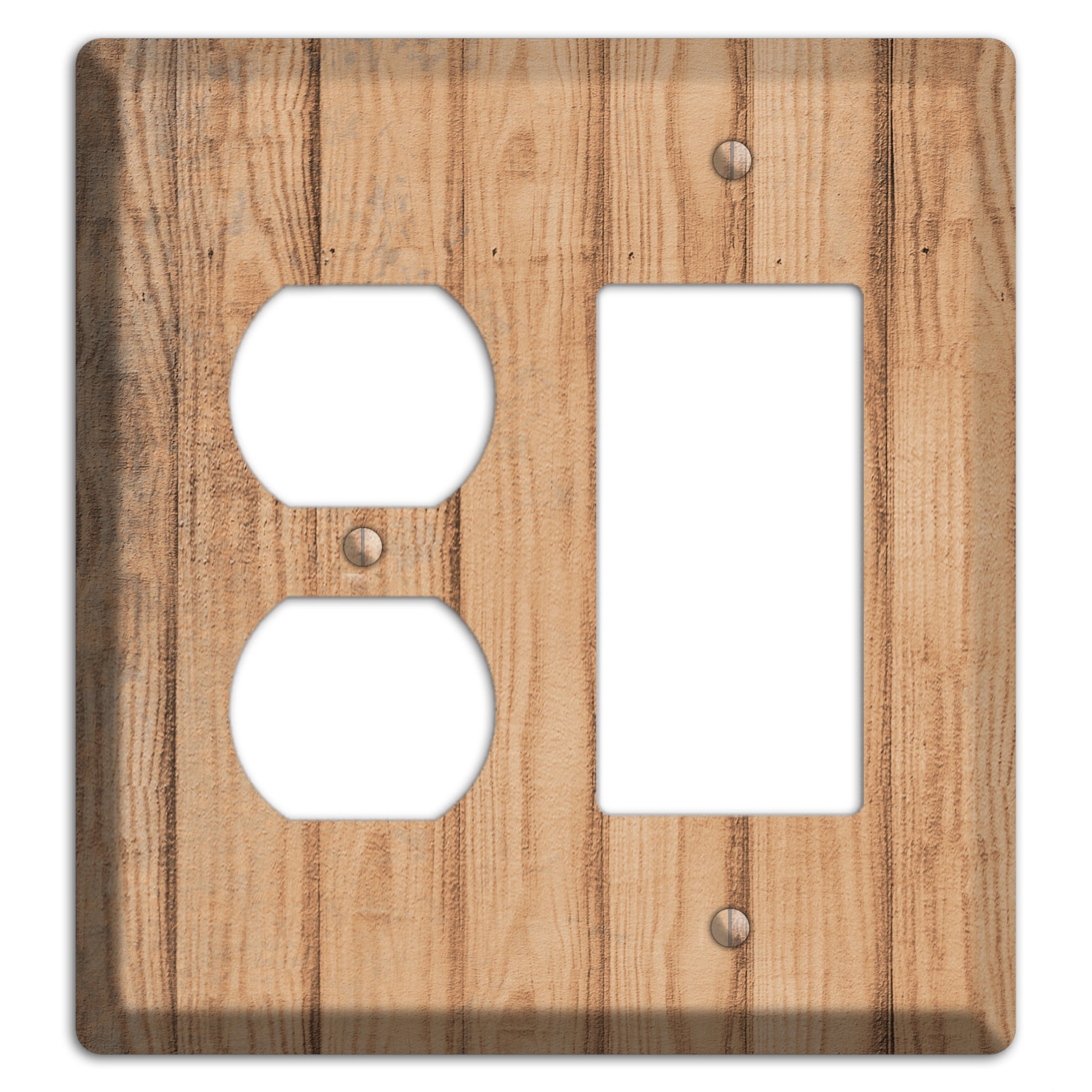 Tan Weathered Wood Duplex / Rocker Wallplate