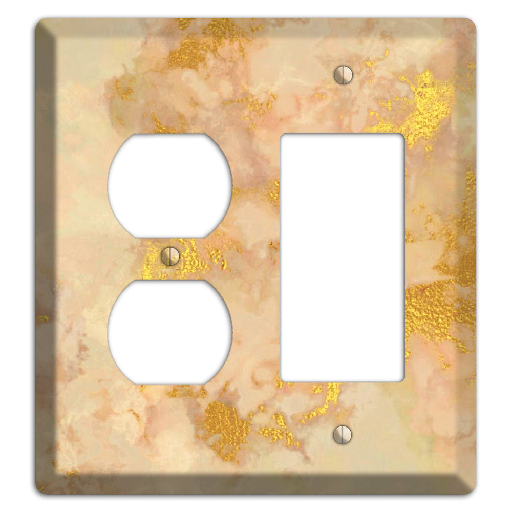 Old Gold Marble Duplex / Rocker Wallplate