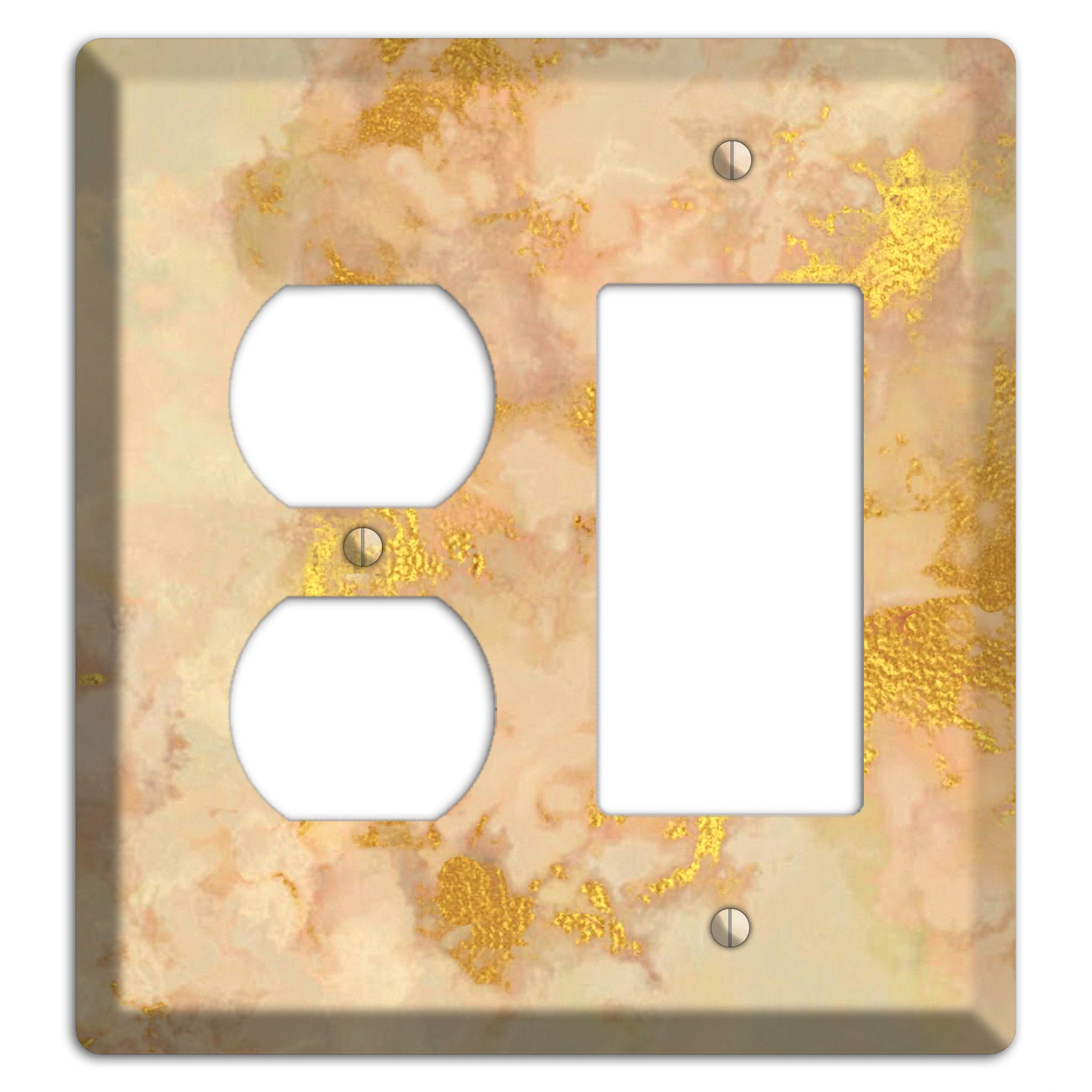 Old Gold Marble Duplex / Rocker Wallplate