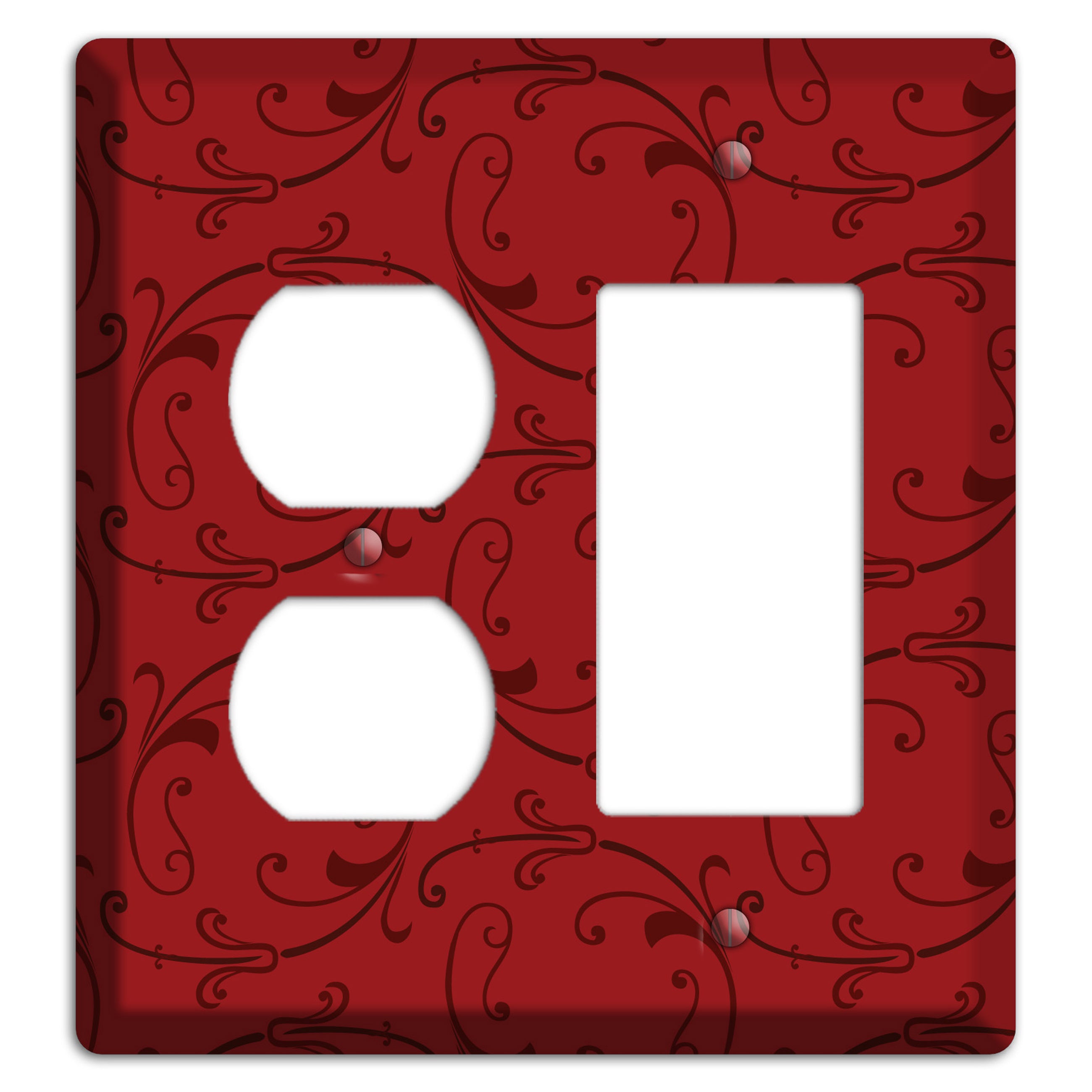 Red Victorian Sprig Duplex / Rocker Wallplate