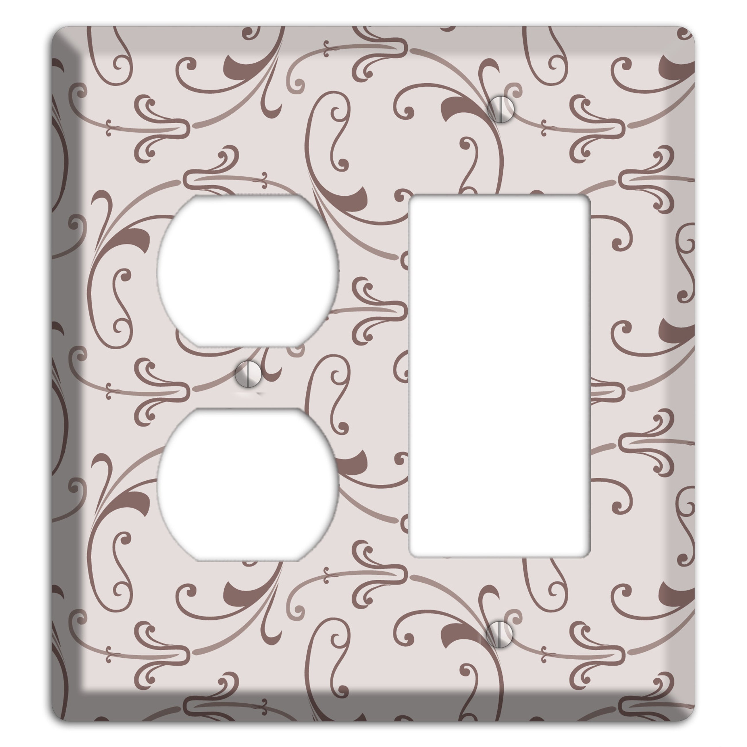 Mauve Victorian Sprig Duplex / Rocker Wallplate