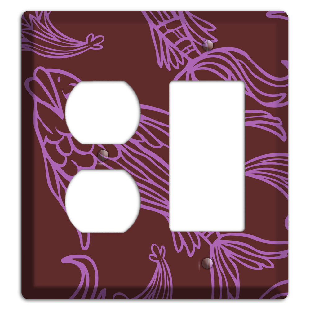Purple and Pink Koi Duplex / Rocker Wallplate