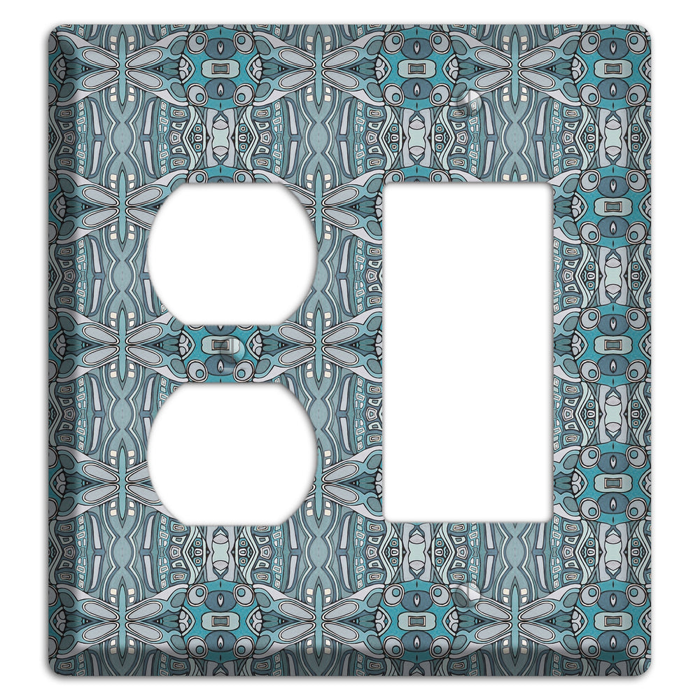 Blue Tapestry Duplex / Rocker Wallplate
