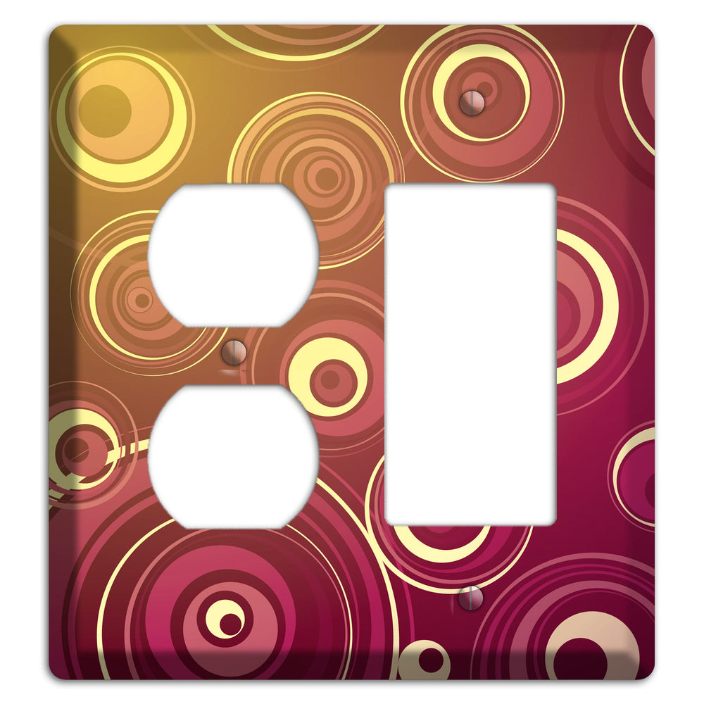 Maroon and Yellow Circles Duplex / Rocker Wallplate