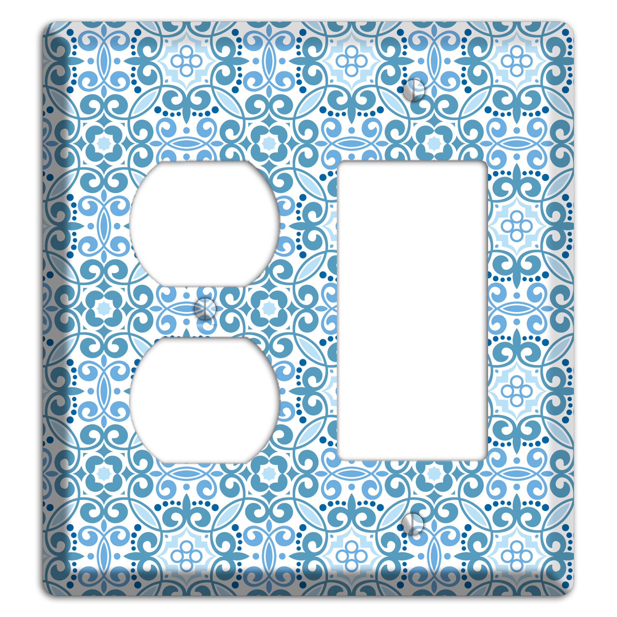 Multi Blue Foulard Duplex / Rocker Wallplate