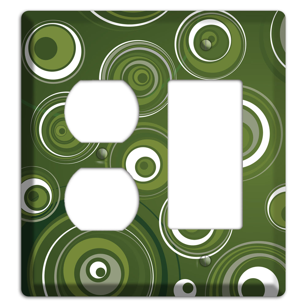 Green Circles Duplex / Rocker Wallplate