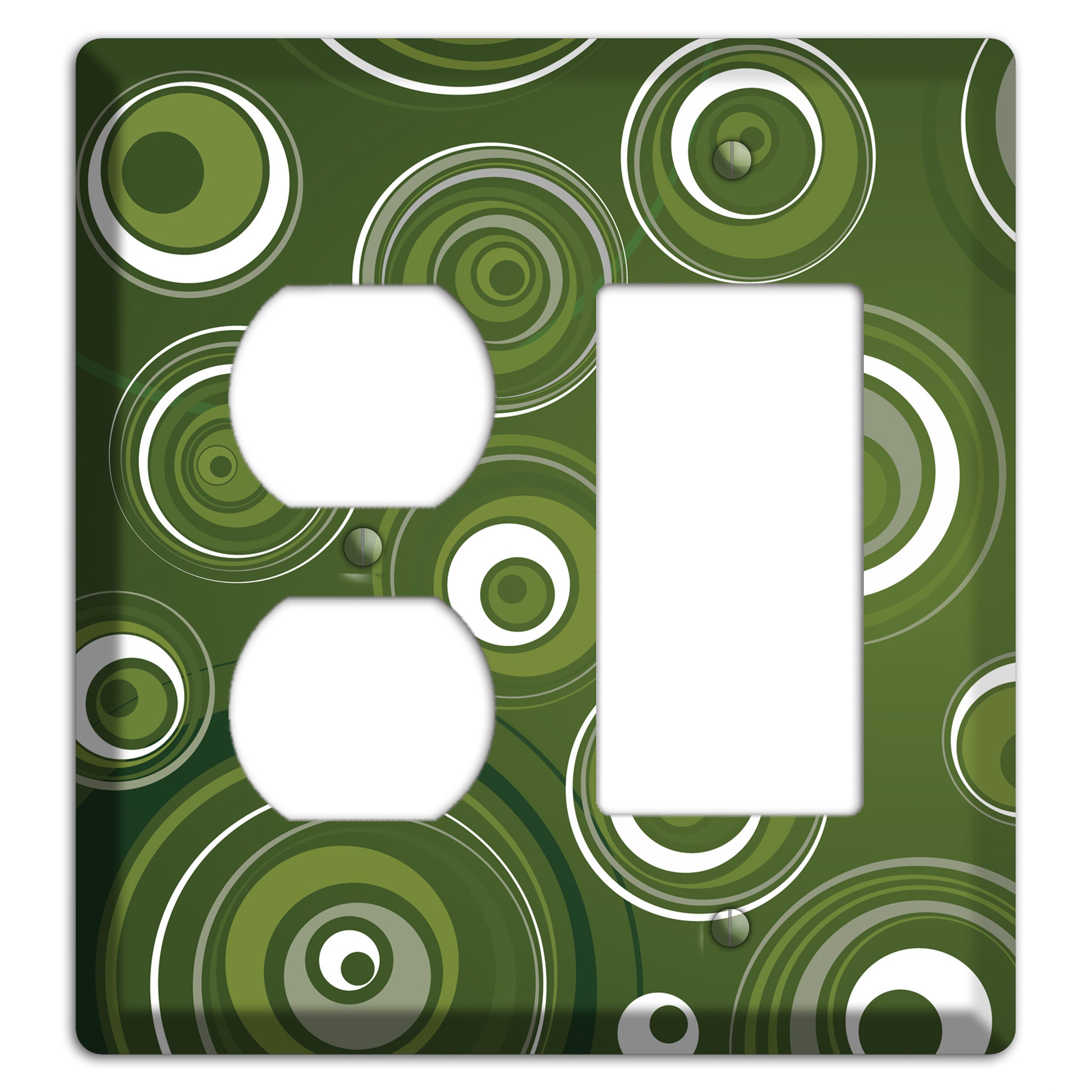 Green Circles Duplex / Rocker Wallplate