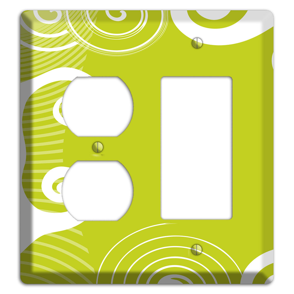 Abstract Green Duplex / Rocker Wallplate
