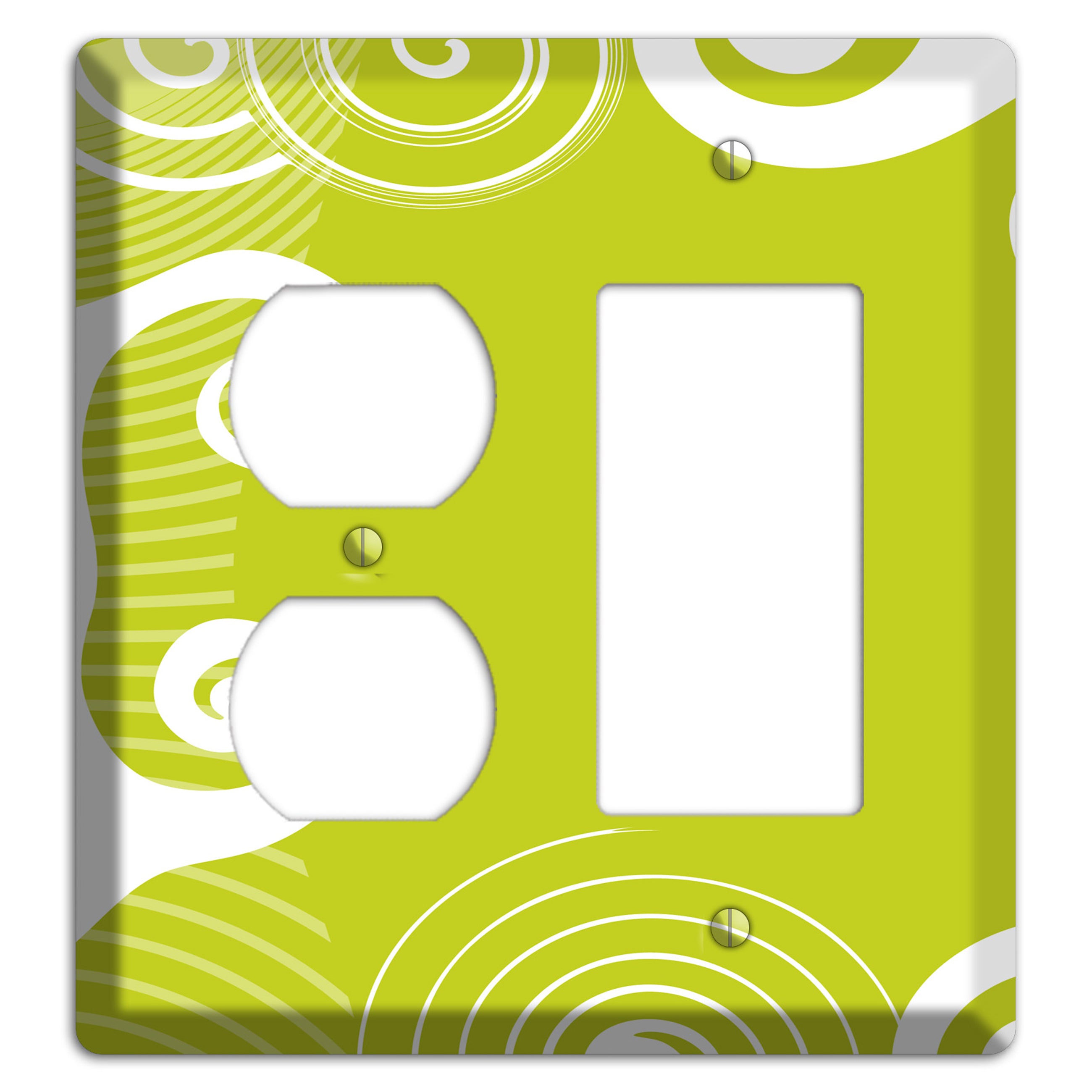 Abstract Green Duplex / Rocker Wallplate