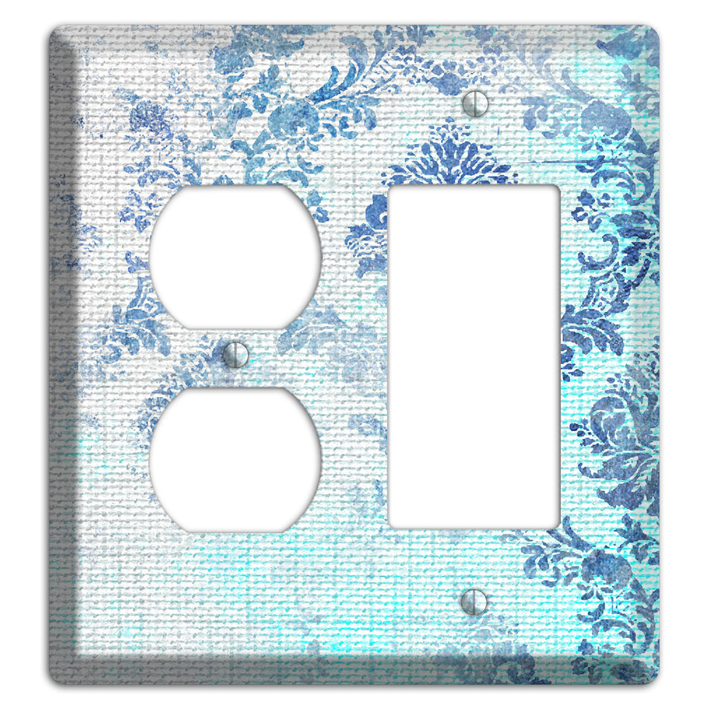 Ice Cold Whimsical Damask Duplex / Rocker Wallplate