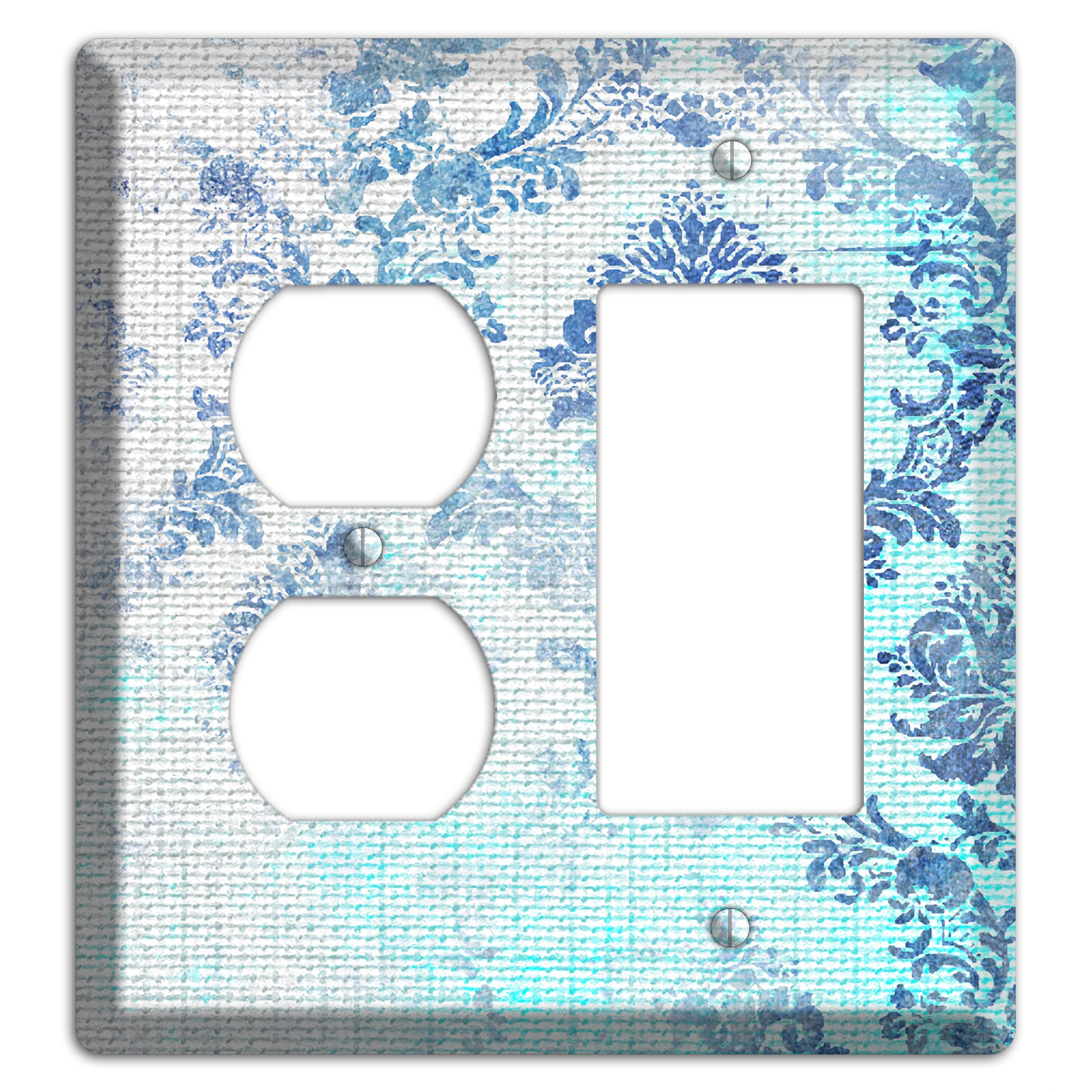 Ice Cold Whimsical Damask Duplex / Rocker Wallplate