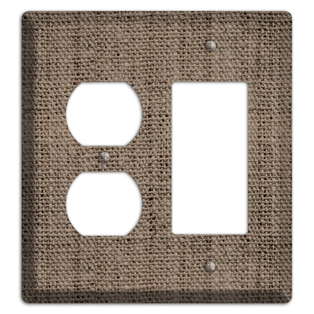 Coffee Burlap Duplex / Rocker Wallplate