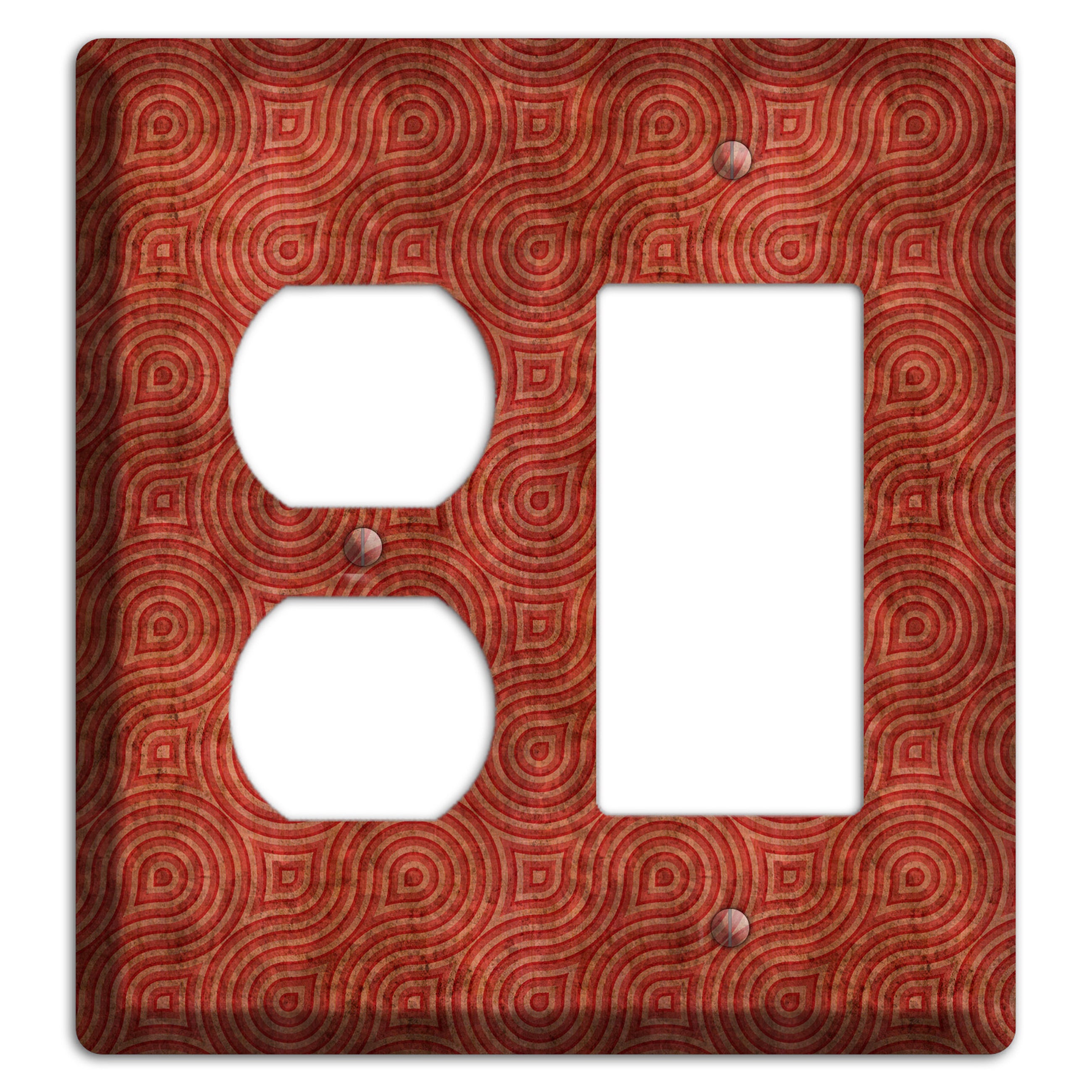 Red Swirl Duplex / Rocker Wallplate