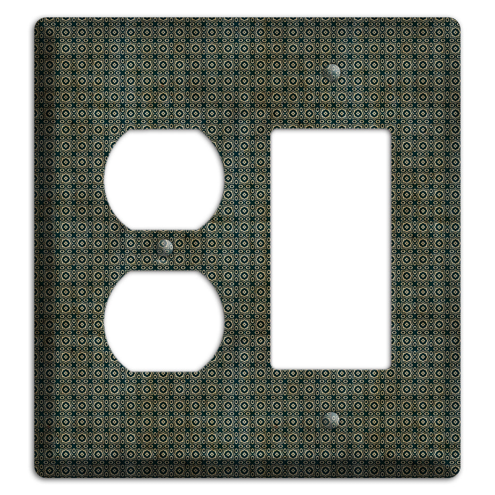 Dark Green Grunge Tiny Tiled Tapestry Duplex / Rocker Wallplate