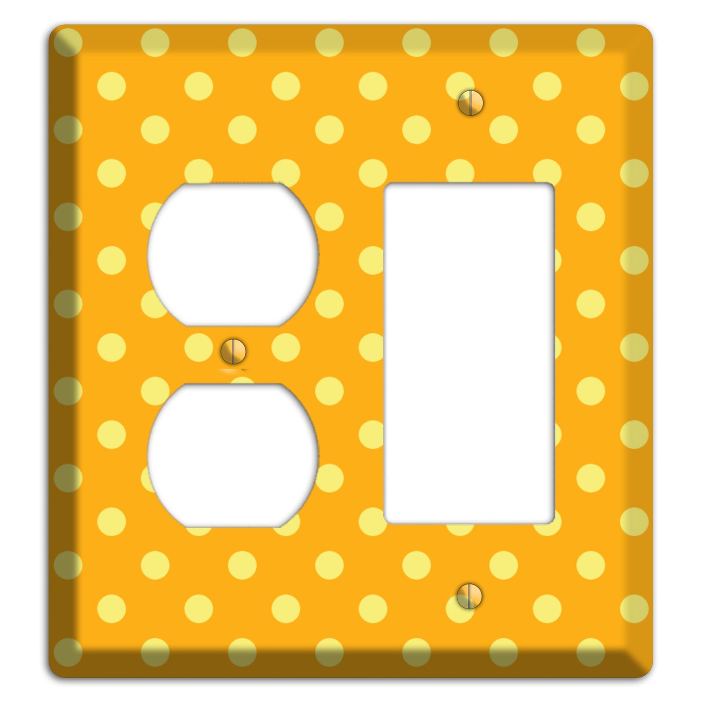 Orange and Yellow Polka Dot Duplex / Rocker Wallplate