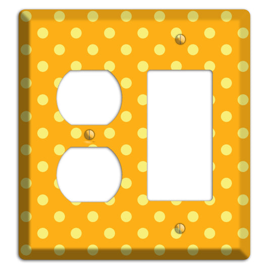 Orange and Yellow Polka Dot Duplex / Rocker Wallplate