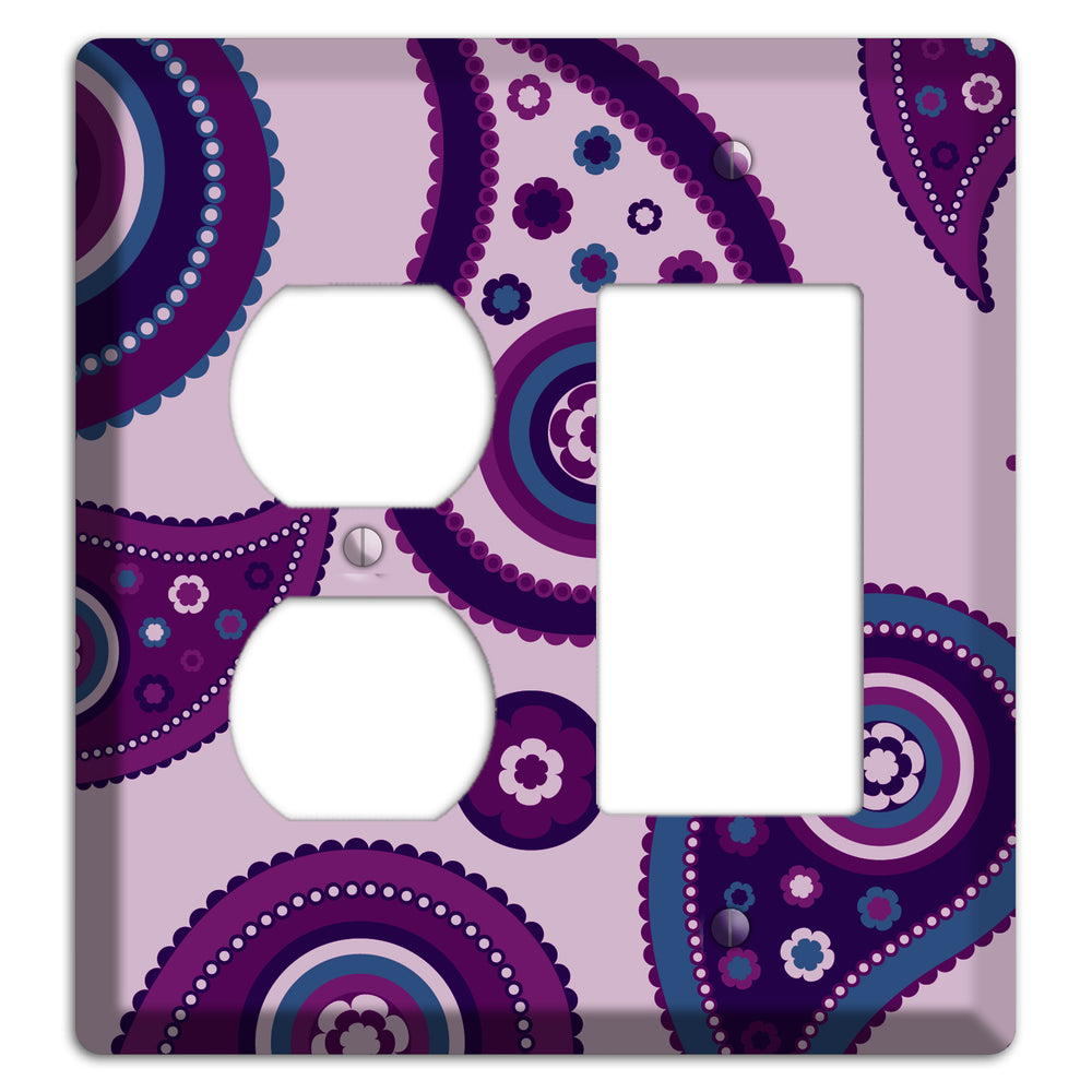 Light Purple Pailsey Duplex / Rocker Wallplate