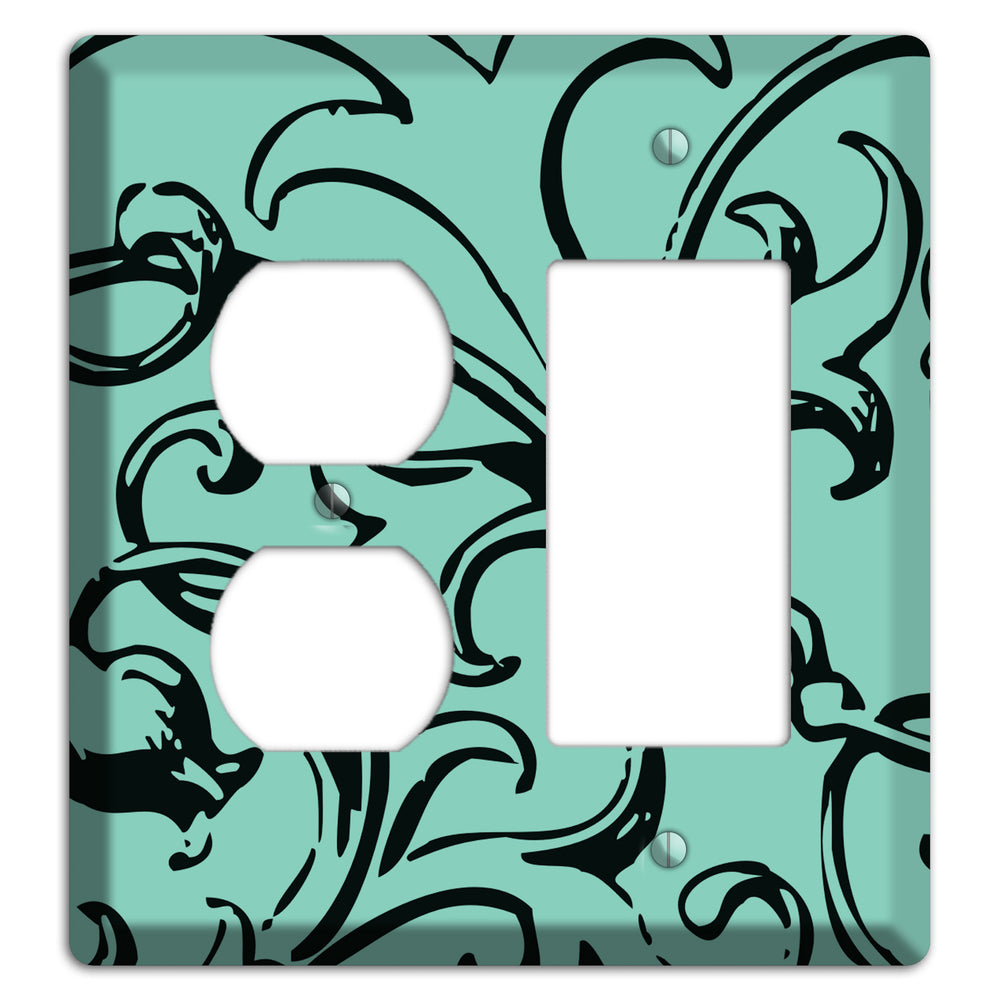 Victorian Aqua Duplex / Rocker Wallplate