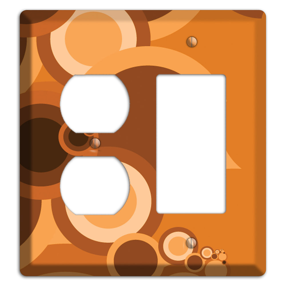 Burnt Orange Circles Duplex / Rocker Wallplate