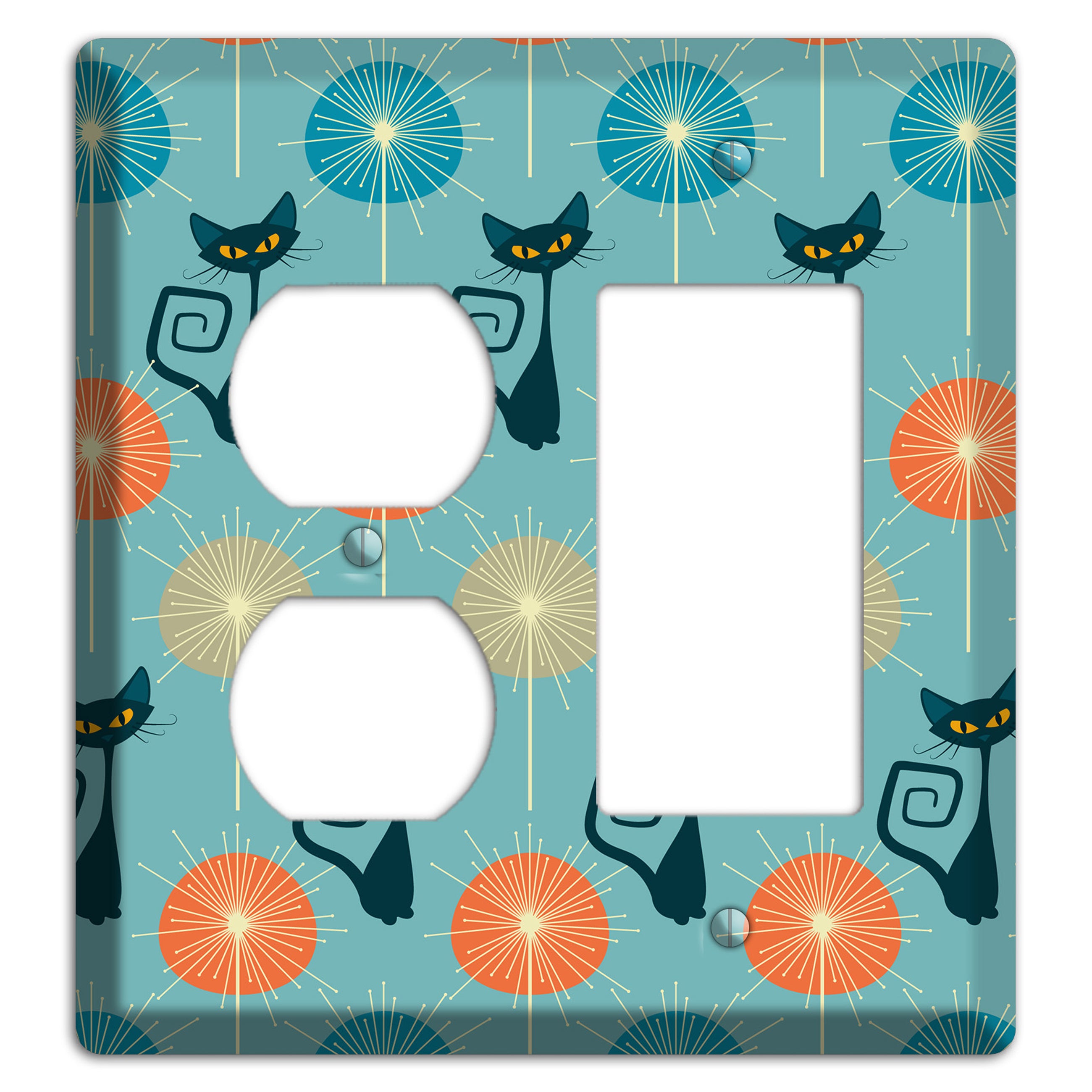 Atomic Burst Kitties Duplex / Rocker Wallplate