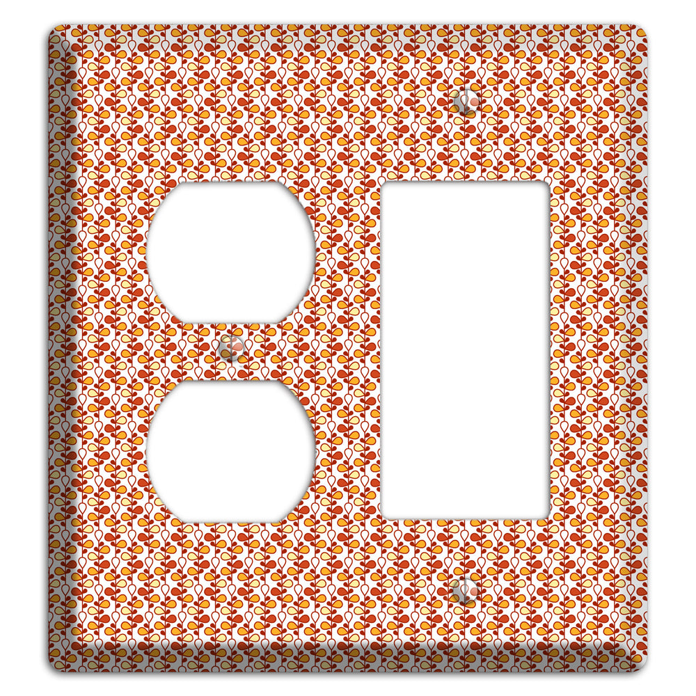 Tiny White Teardrop Vine Duplex / Rocker Wallplate