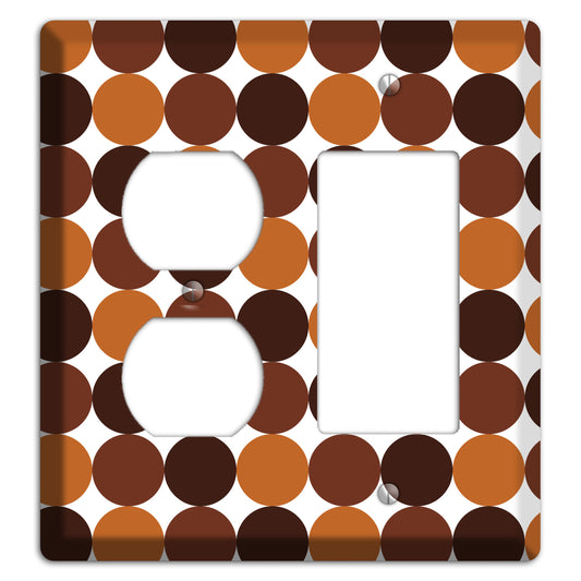 Multi Brown Tiled Dots Duplex / Rocker Wallplate