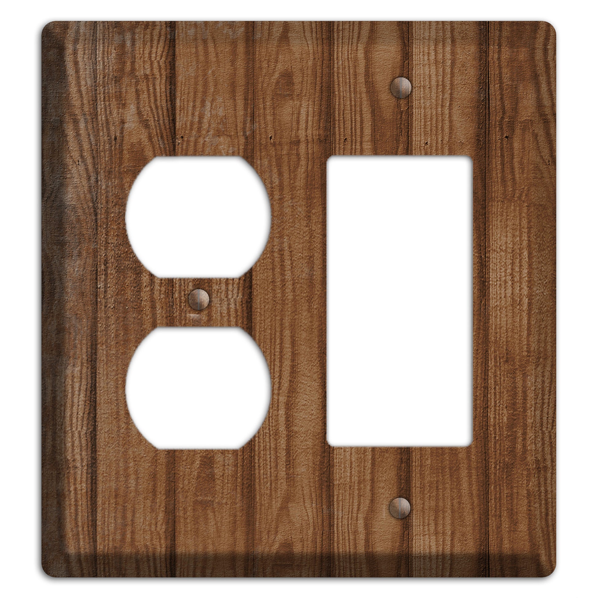Old Copper Weathered Wood Duplex / Rocker Wallplate