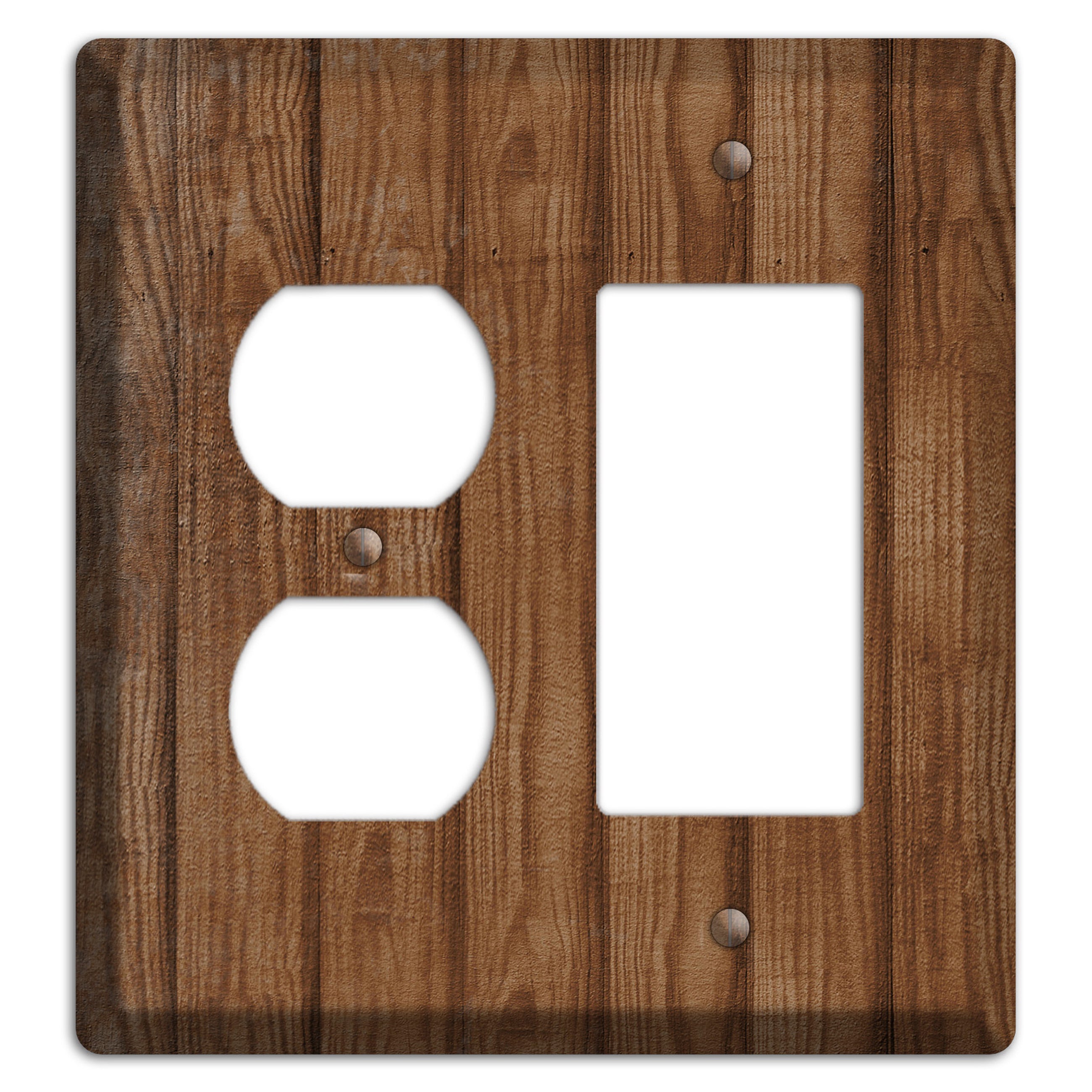 Old Copper Weathered Wood Duplex / Rocker Wallplate