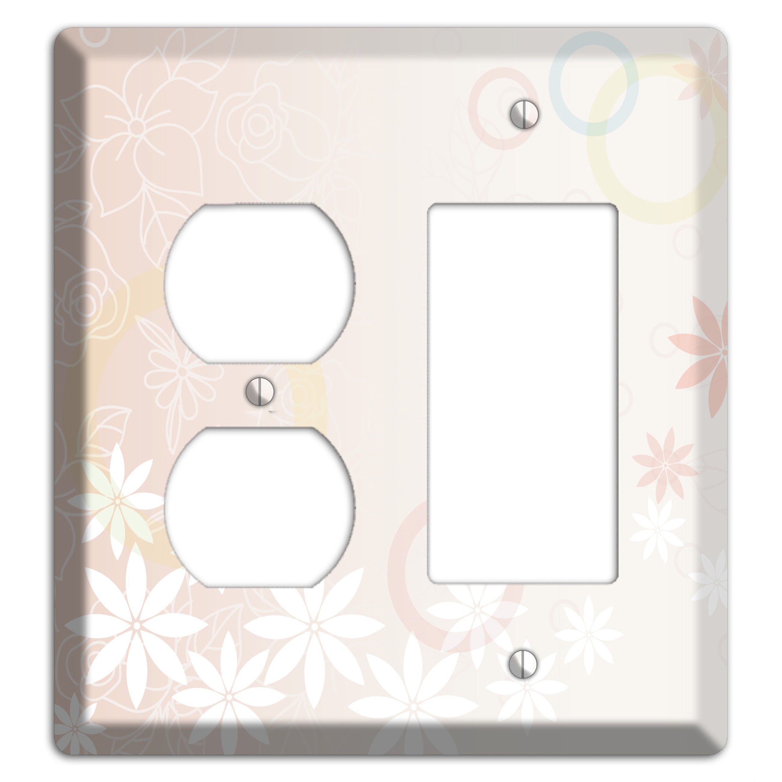Mauve Floral Duplex / Rocker Wallplate