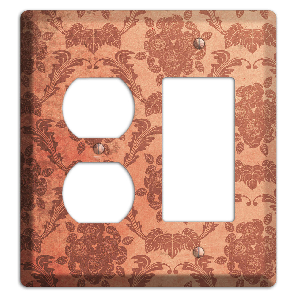 Contessa Vintage Rose Damask Duplex / Rocker Wallplate