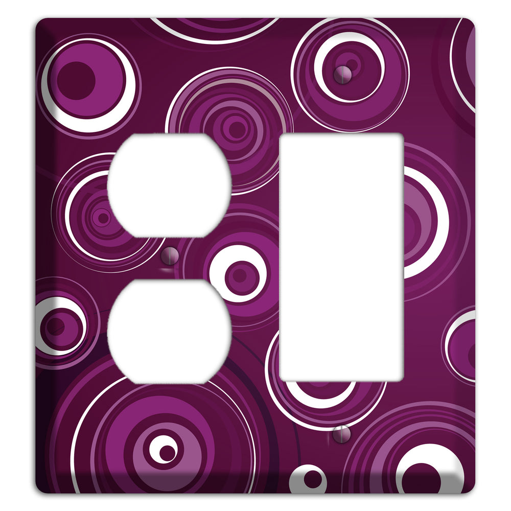 Purple Circles 2 Duplex / Rocker Wallplate
