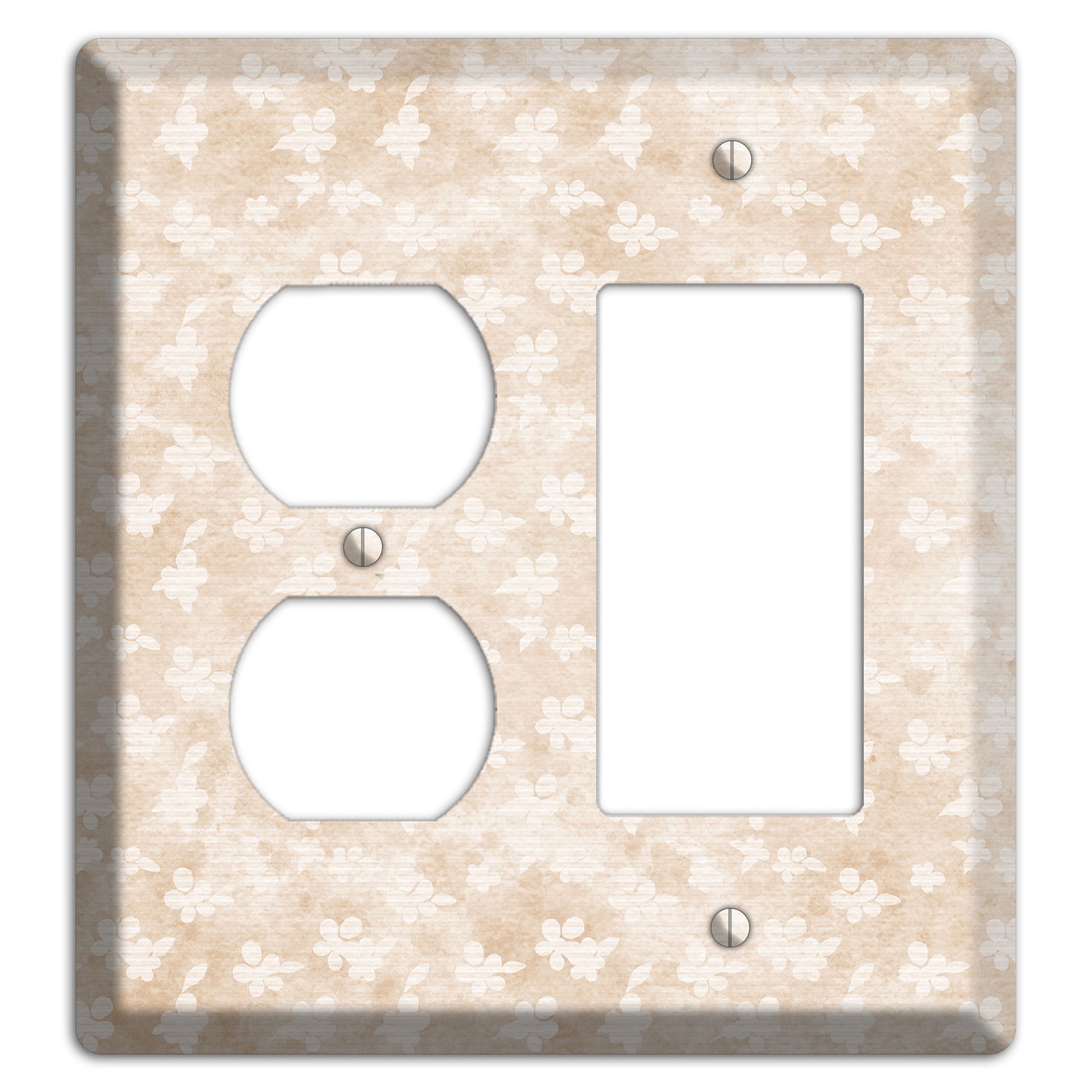 White Linen Neutral Texture Duplex / Rocker Wallplate