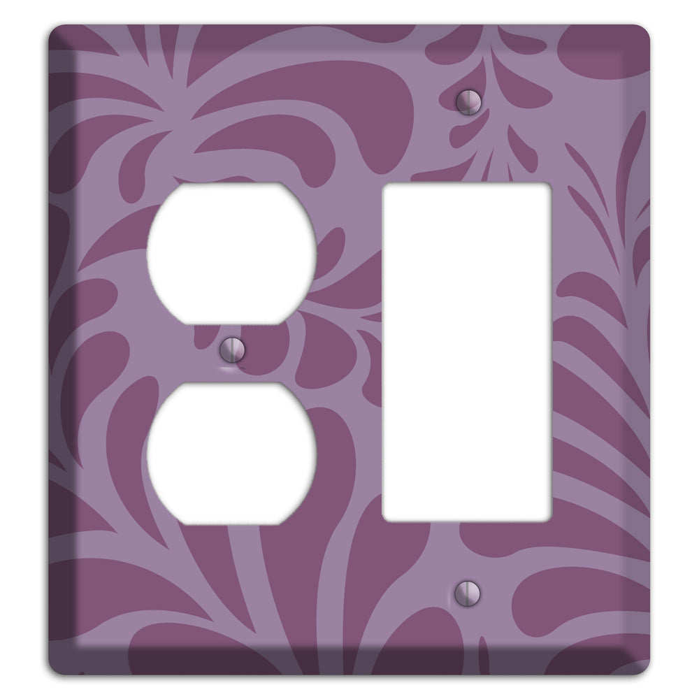 Purple Herati Duplex / Rocker Wallplate