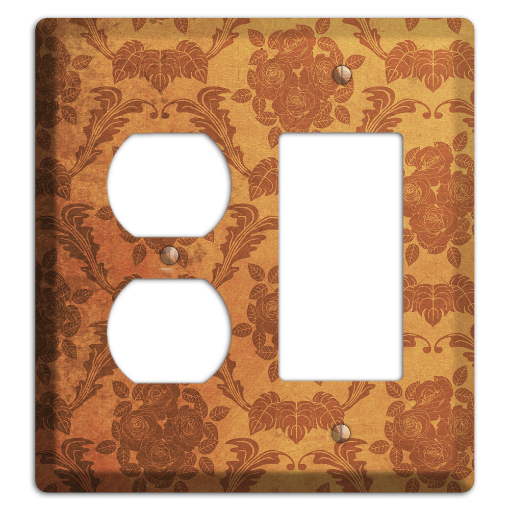 Cape Pallisar Vintage Rose Damask Duplex / Rocker Wallplate