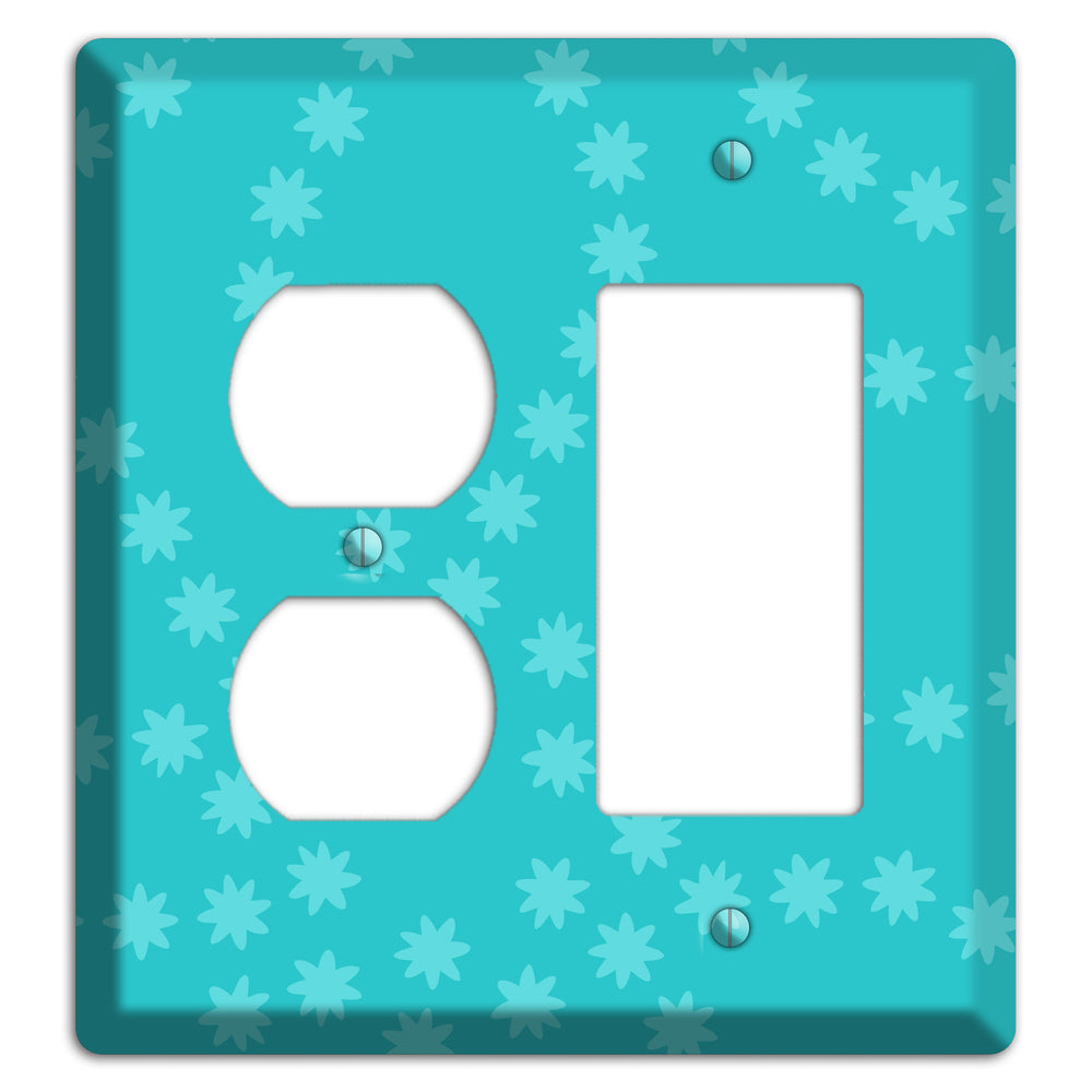 Multi Turquoise Constellation Duplex / Rocker Wallplate