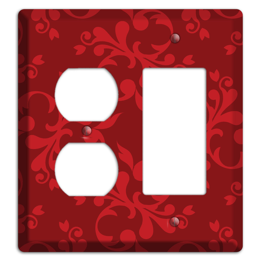 Red Victorian Toile Duplex / Rocker Wallplate