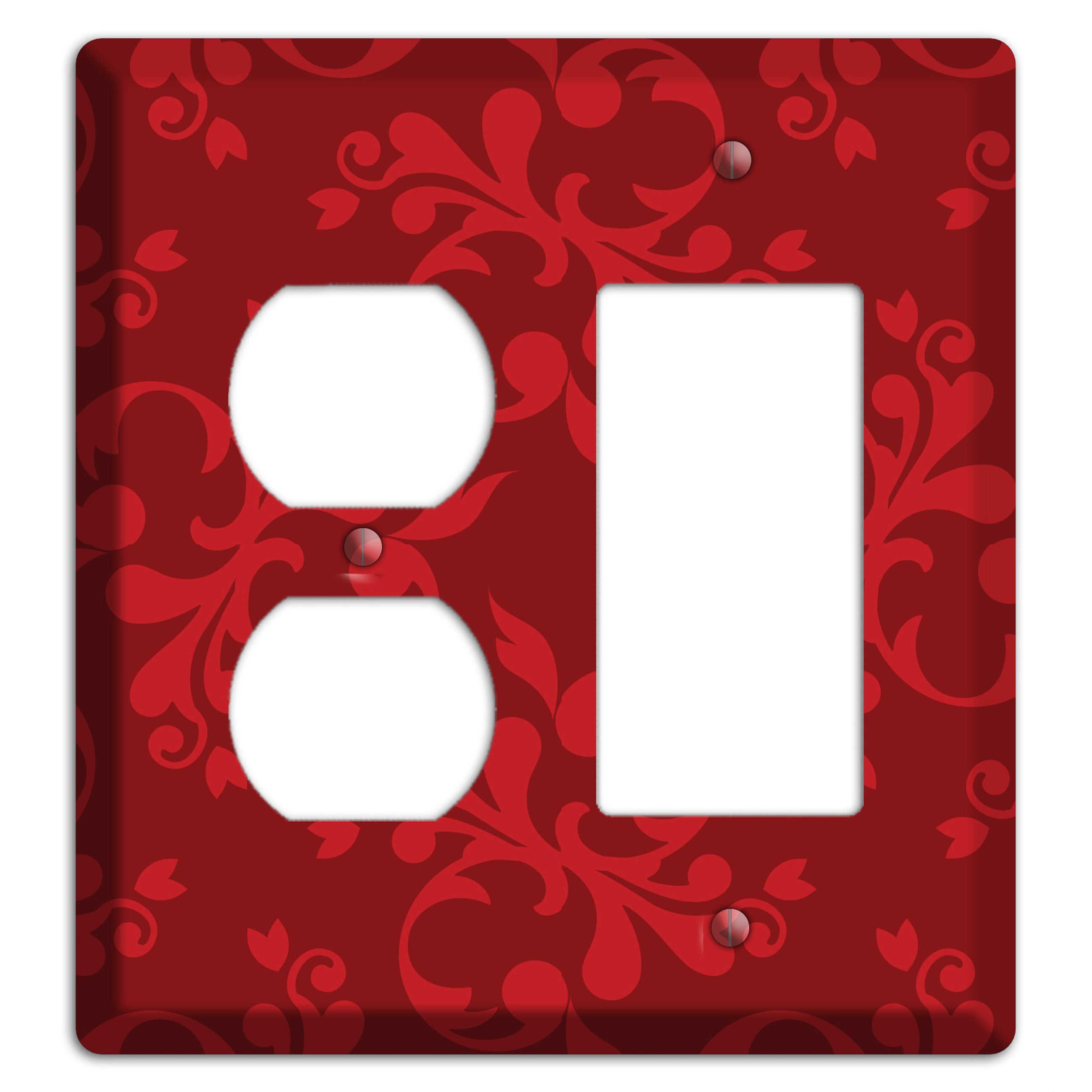 Red Victorian Toile Duplex / Rocker Wallplate