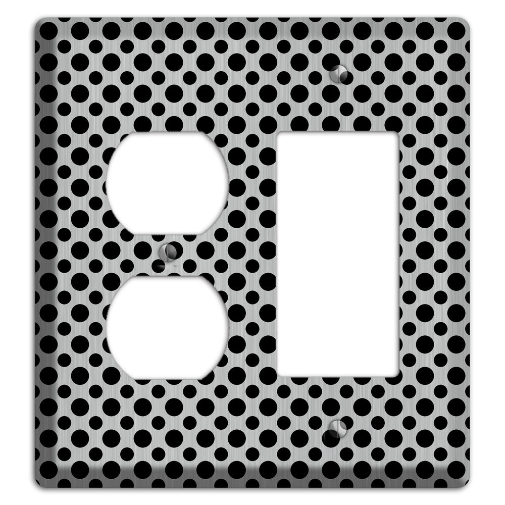 Multi Small Polka Dots Stainless Steel Duplex / Rocker Wallplate